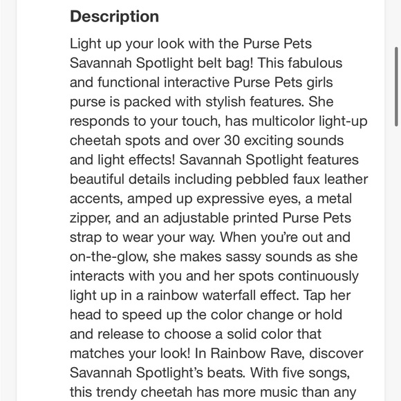 Purse Pets Savannah Spotlight Belt Bag - Picture 4 of 4